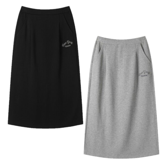 여성 레터링 롱 스커트 N263TK721P