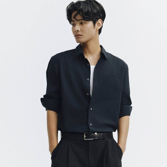 지오다노 남자 포플린 긴팔 셔츠490104