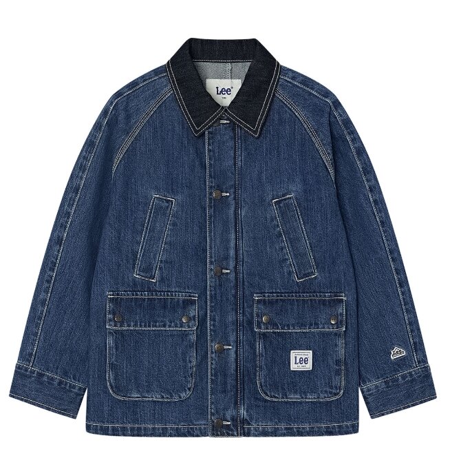 키즈 배색 카라 데님 자켓(LK2603IJ02)IN