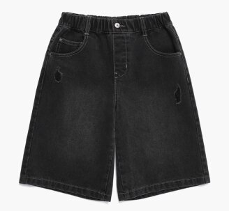 K263UHP0106부 데님 버뮤다 팬츠 CARBON BLACK