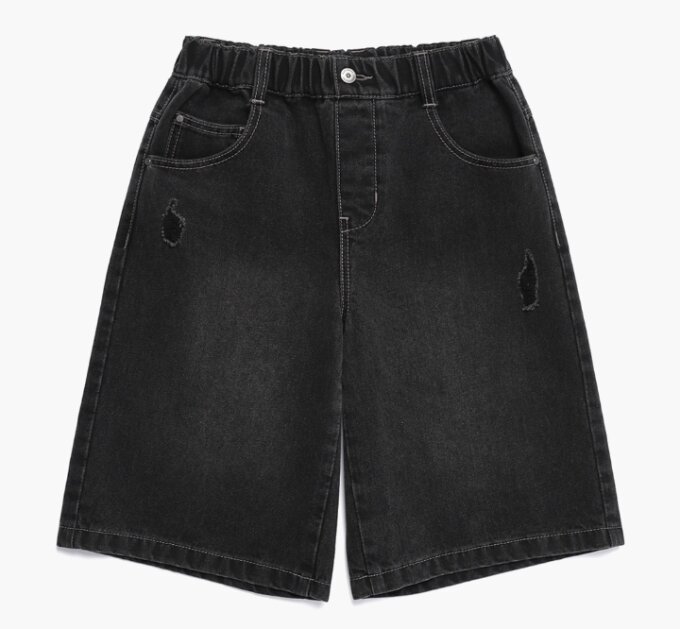 K263UHP0106부 데님 버뮤다 팬츠 CARBON BLACK