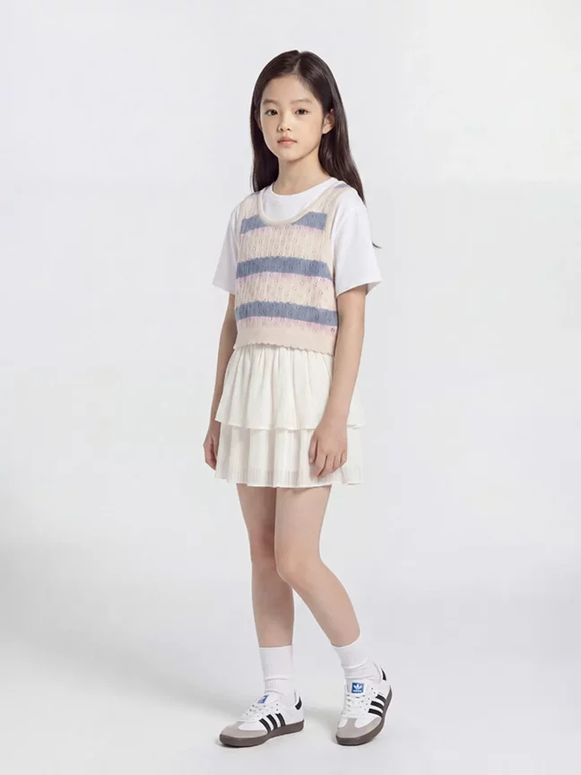 PKG2RR2060 여아 티어드 스커트 캉캉 치마 키즈 데일리 밴딩 스커트