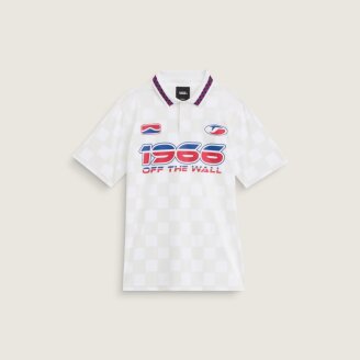 공용 보이 더비 사커 반소매 폴로 저지 VN00121AWHT