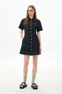 클래식 데님 셔츠 드레스 T32G1NOP03TWL11AP