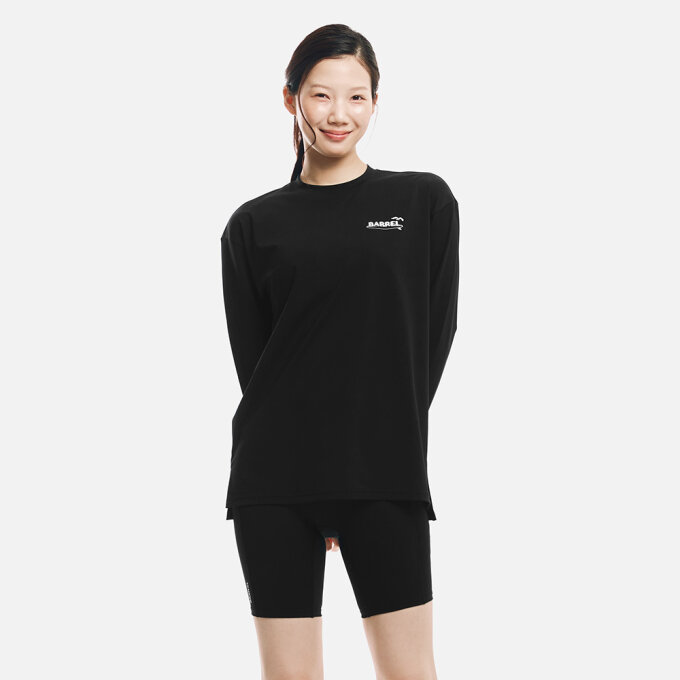 우먼 루즈핏 아트웍 래쉬가드 블랙  (B6SWWRG002BLK)