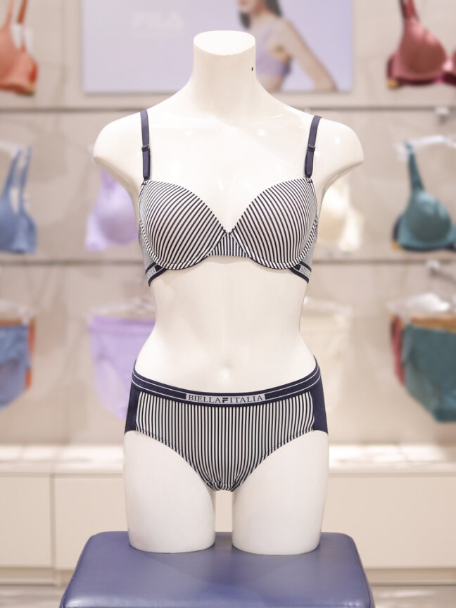 FI4BAG2648F/DR (DID) 스트라이프 3/4컵 여성 브라팬티세트