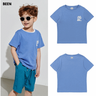 블루 야자수 반소매 티셔츠 BA31TS02BU