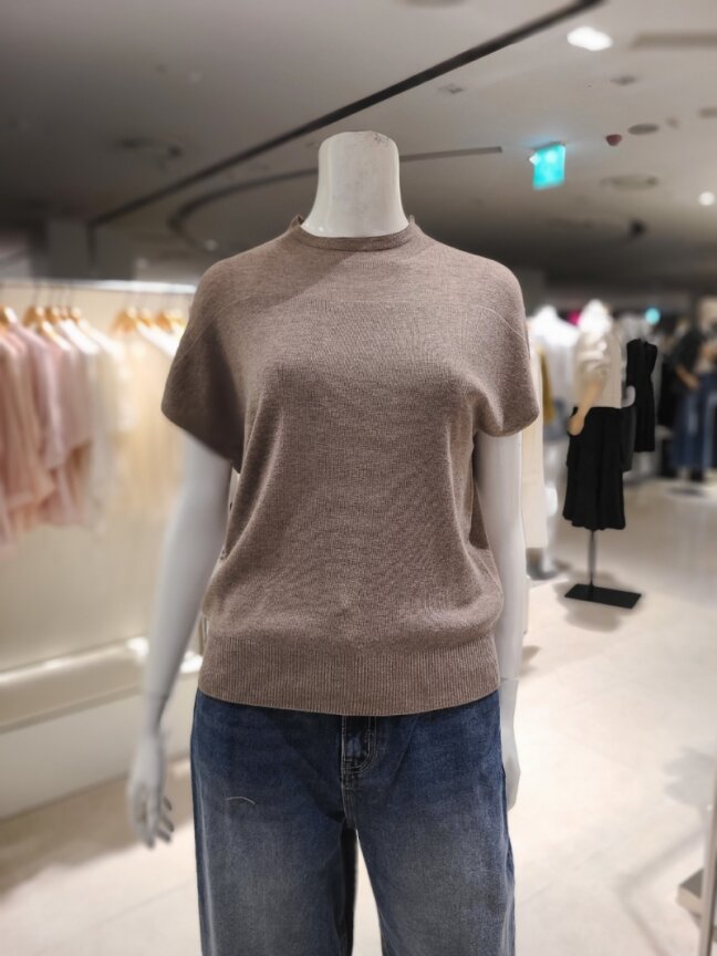 가오리핏 반넥 니트티셔츠 (KSA4HW39)