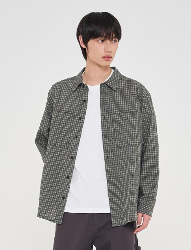 오버사이즈 체크 셔츠 남방