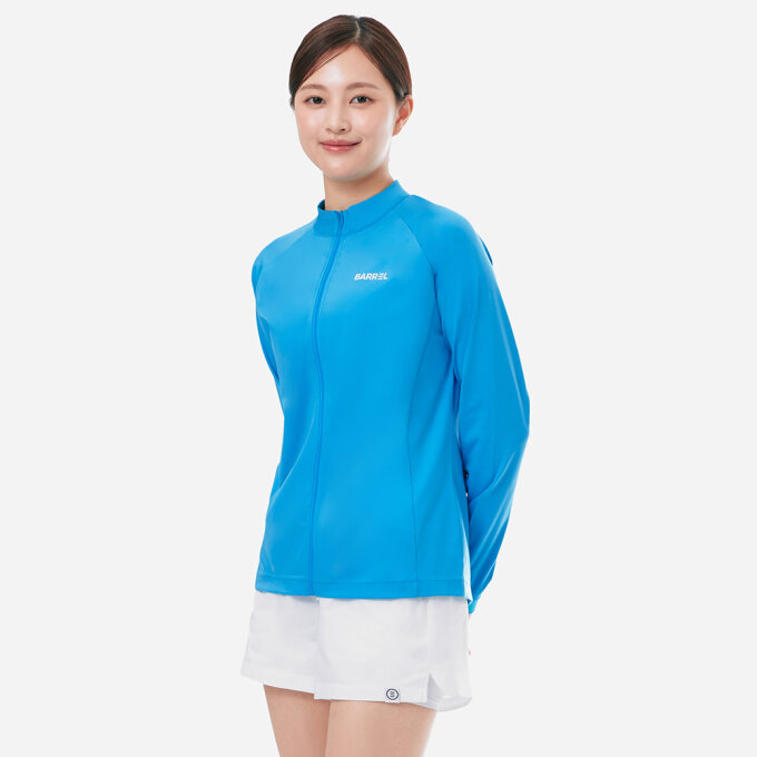 우먼 에센셜 릴렉스핏 집업 래쉬가드 블루 (B5SWWZR001BLU)