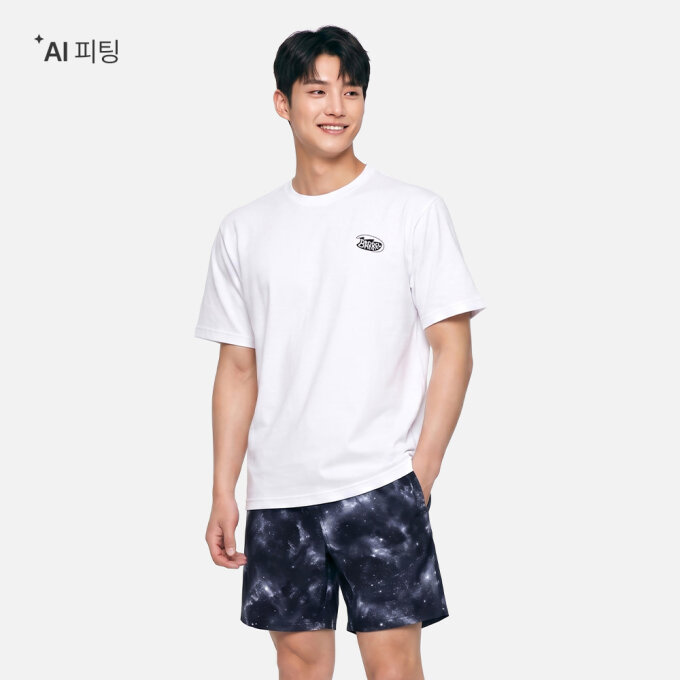 서핑보드 오버핏 반팔 티셔츠 오프화이트 (B6FUWSS701OWT)