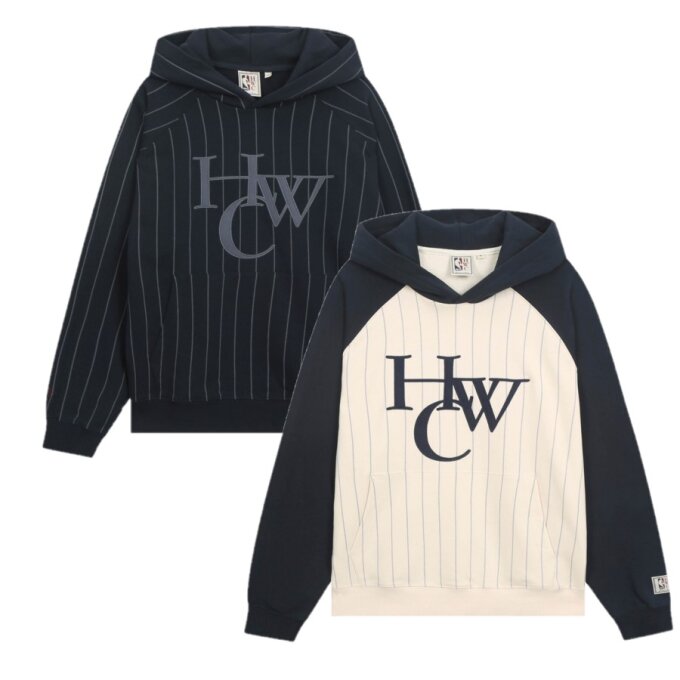 HWC 스트라이프 후드티셔츠 N243TH051P