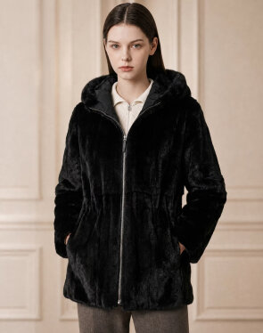 26FW PREMIUM 여성 위즐 FUR 리버시블 중힙점퍼 DNJU6D871BK