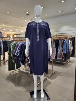 린넨 자수 박시 원피스 B252WO3270