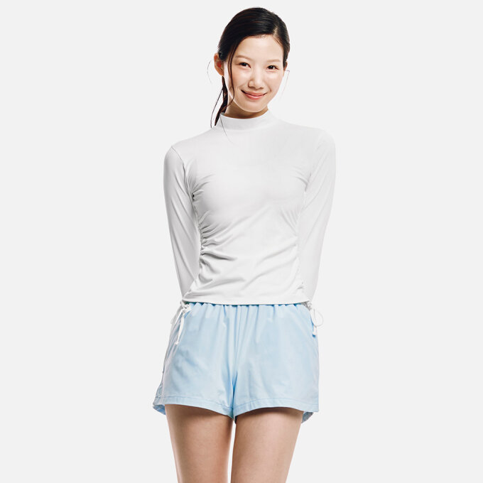 우먼 드로스트링 래쉬가드 오프화이트 (B6SWWRG003OWT)