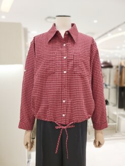 엠보싱 밑단 스트링 셔츠 (KSA2HB05D)