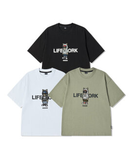 후드 힙독 아플리케 반팔 티셔츠( LW262TS104)