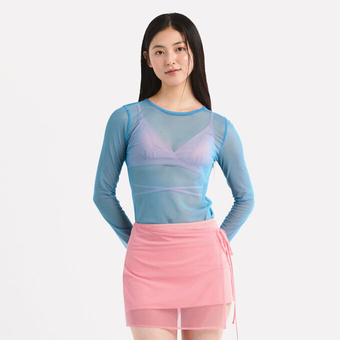 서머 브리즈 시스루 티셔츠 블루 (B5SWWLS061BLU)