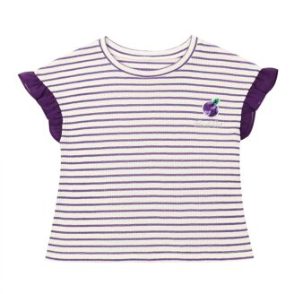 여름 데일리 보라 S/T 프릴 티셔츠 Q33DCT160