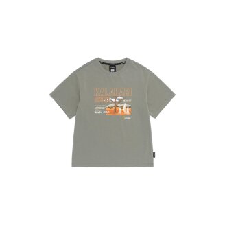 K262UTS130 냉감 ESG 동물 그래픽 반팔 티셔츠 KHAKI