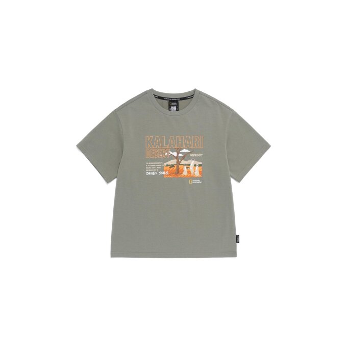 K262UTS130 냉감 ESG 동물 그래픽 반팔 티셔츠 KHAKI