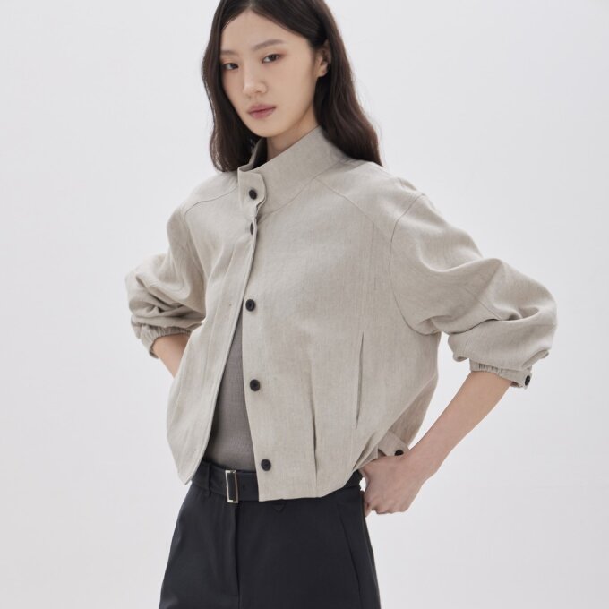 린넨 블렌디드 하이넥 점퍼