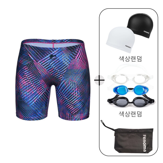 남성 지오메트릭 3부 실내 수영복 세트 MS2G803_PP_SET