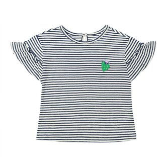 여아 데일리 반팔 네이비 스트라이프 티셔츠 T33KCT060
