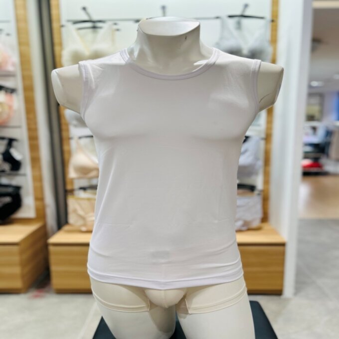 화이트 머슬핏 에어로쿨 메쉬 스판 남자 민소매 런닝 여름런닝 XXMCA001