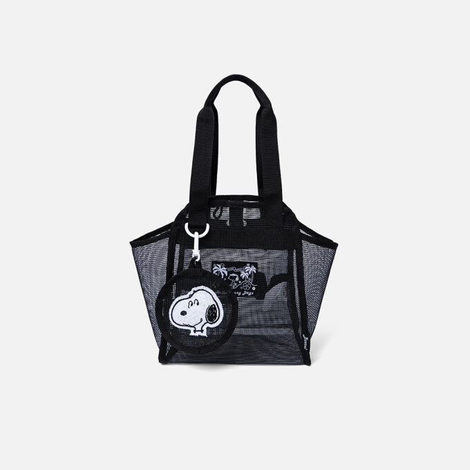 PNTS 스누피 메쉬 토트백 4L 블랙 (B6SUABG070BLK)