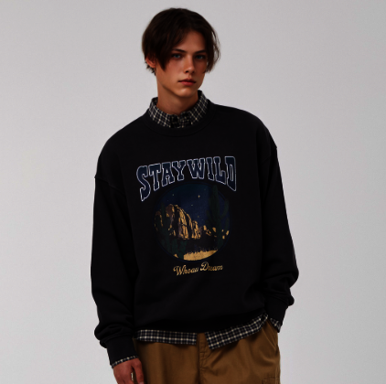 Stay Wild Dyed Sweatshirt / WHMWF4921U