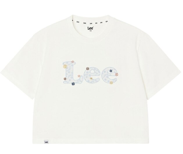 키즈 데이지 레이스 프린트 크롭 티셔츠(LK2602ST43)WH