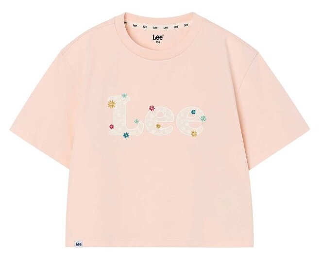 키즈 데이지 레이스 프린트 크롭 티셔츠(LK2602ST43)PE