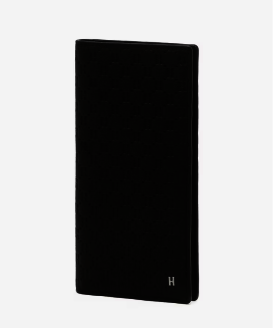 [KINGTON] 블랙 로고패턴 소가죽 장지갑 HJWA6F822BK