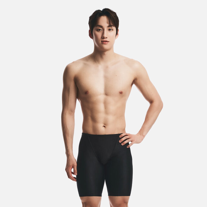 코어 4부 재머 수영복 블랙 (B6SMSMS101BLK)