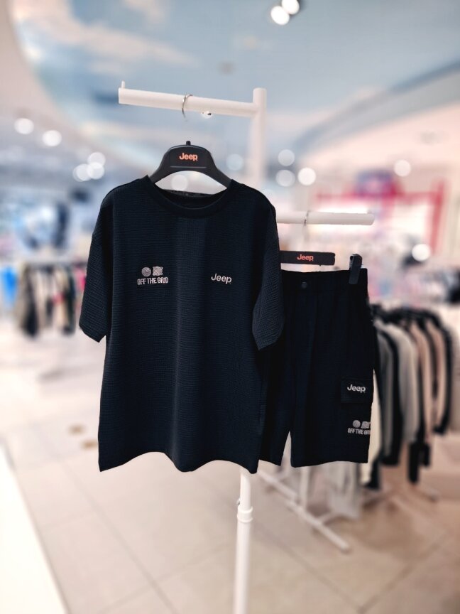 시어서커 스판 셋업 반팔티 KR2TSU141 반바지 KR2TPU941 BK