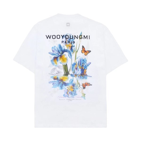 우영미 플라워 백로고 반팔 티셔츠 화이트 M261TS06701W