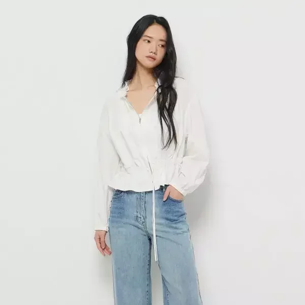 허리 밴딩 하이넥 집업 점퍼 SAJP81631