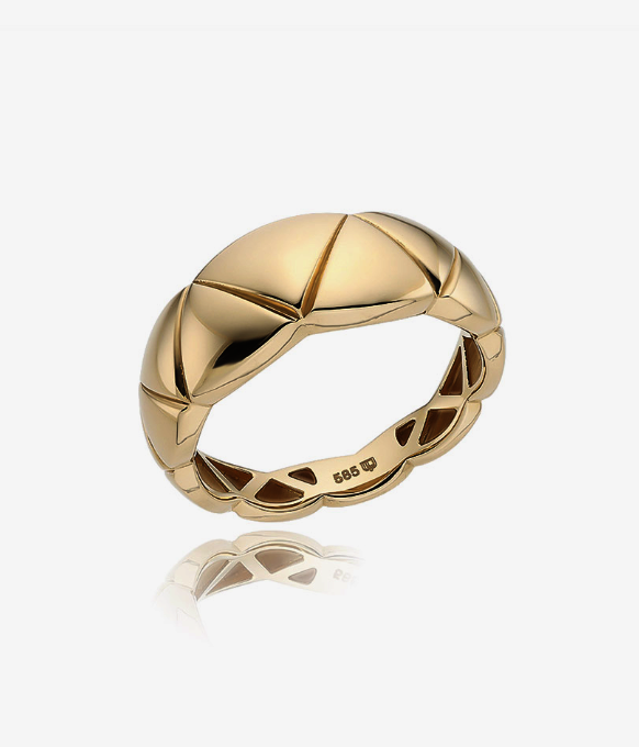골든리프 돔 14K 반지 (M) LRS26030G 