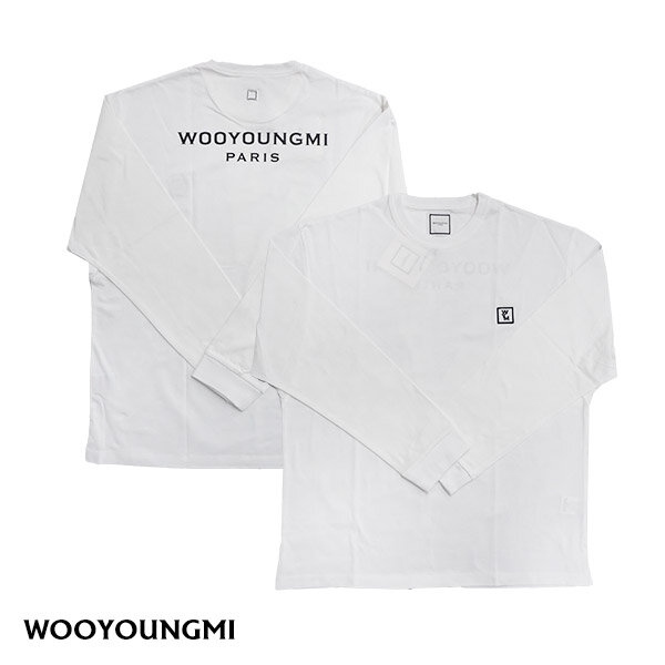 우영미 백로고 롱슬리브 긴팔 티셔츠 화이트 W241TS17717W