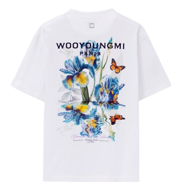 우영미 플라워 백로고 반팔 티셔츠 화이트 W261TS06701W