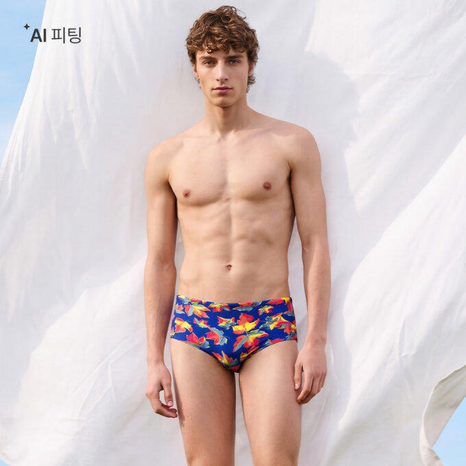 NYBG 메이플 숏사각 수영복 로얄블루 (B6FMSMS601RBL)