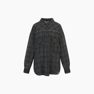 [CAPSULE LINE]백 오픈 체크 셔츠 ES2WB560