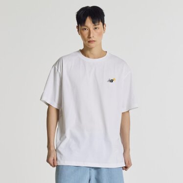 UNI 써니 레이니 워터 레터링 반팔티 (SEMI OVER FIT) NBNEG31653 WH