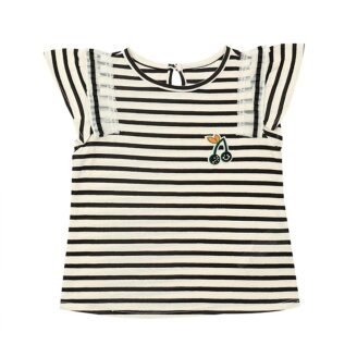 여아 데일리 반팔 블랙 S/T 주름테잎 티 T33KAT040