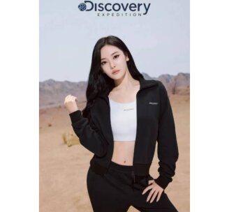  디스커버리 26FW 여성 조직 니트 하이넥 집업 DWTR41064