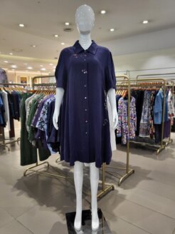 A라인 퍼프소매 자수 원피스 B252WO1100390