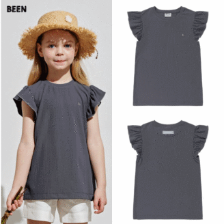 차콜 골지 롱 티셔츠 BA32TS01CG