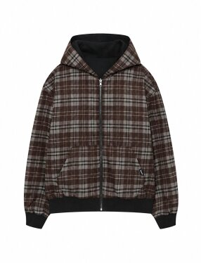 26FW 박지훈 착장 리버온 체크 후드집업