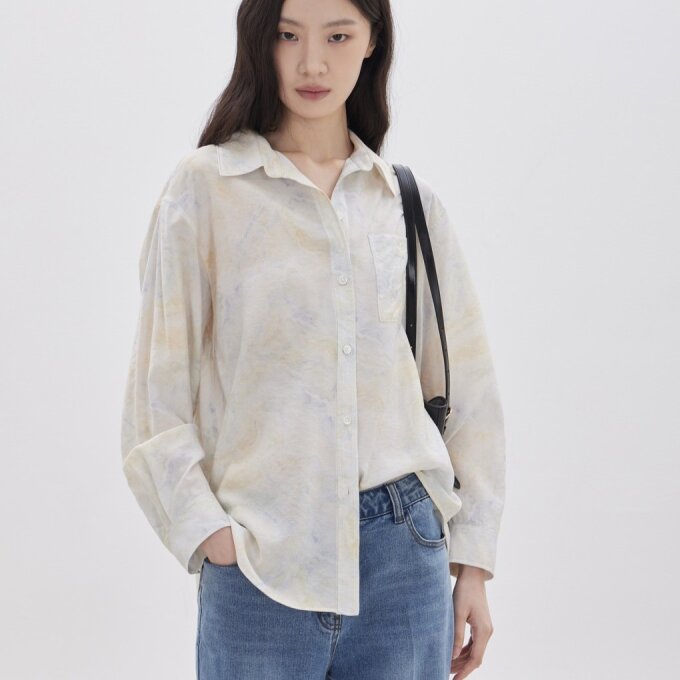 프린팅 루즈핏 셔츠